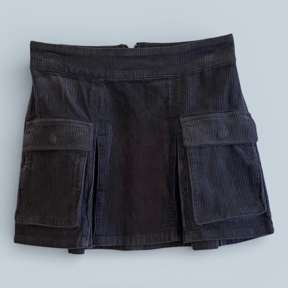 Wild Fable Gray Corduroy Mini Skirt Cargo Pockets Size XS NWT